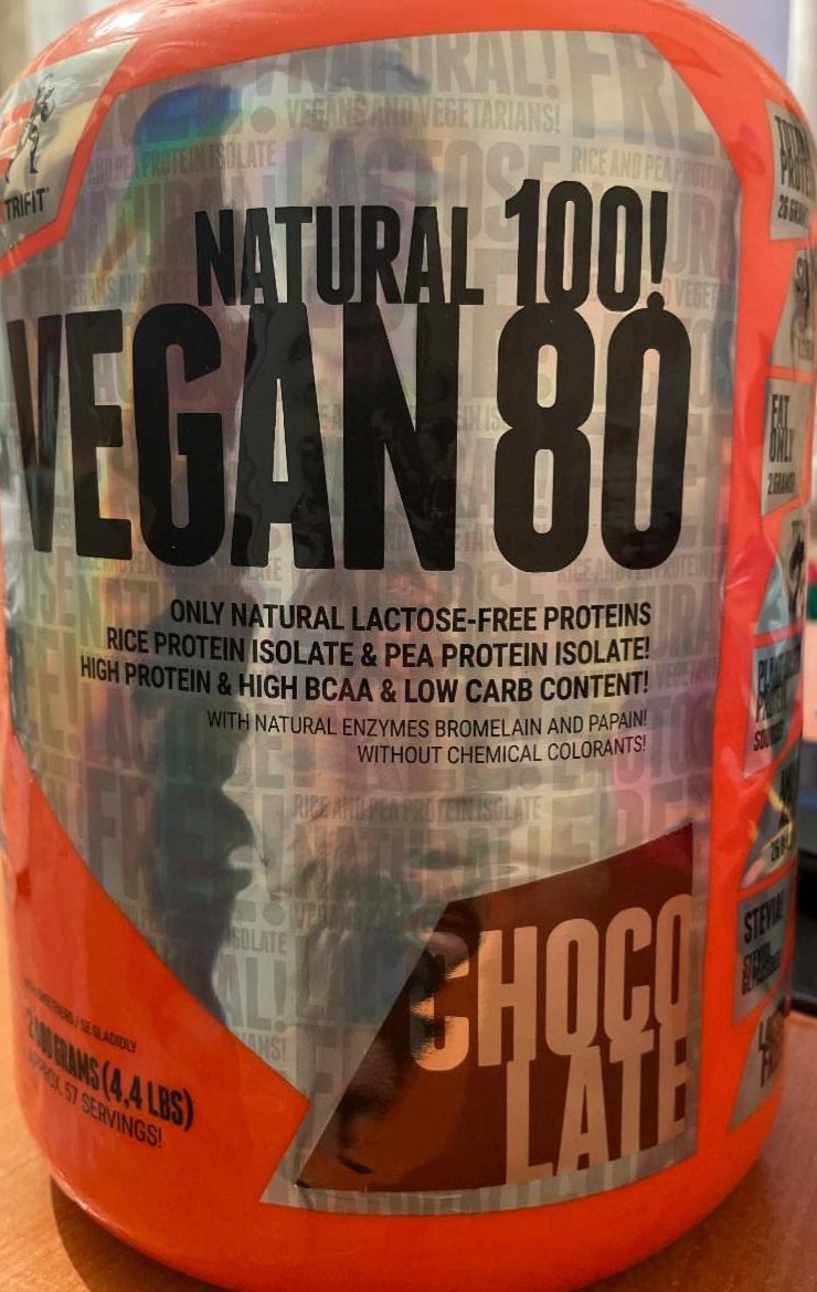 Фото - Біологічна активна добавка Шоколад Vegan 80 Protein Extrifit