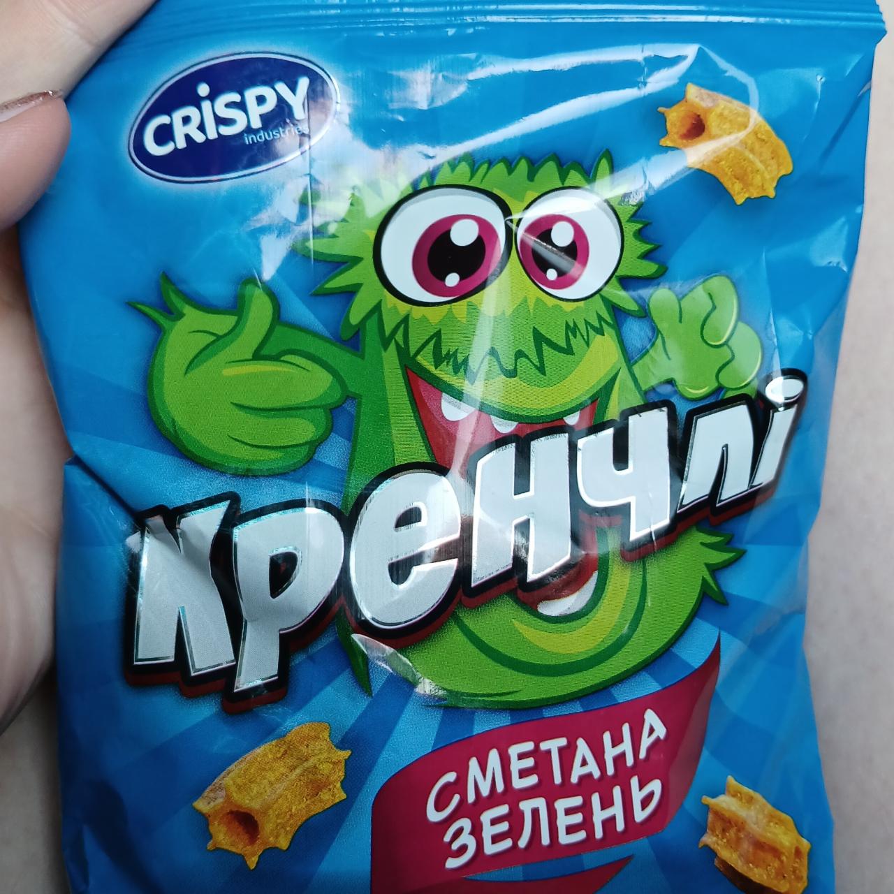 Фото - Снеки пшеничні Кренчлі зі смаком Сметана зелень Crispy