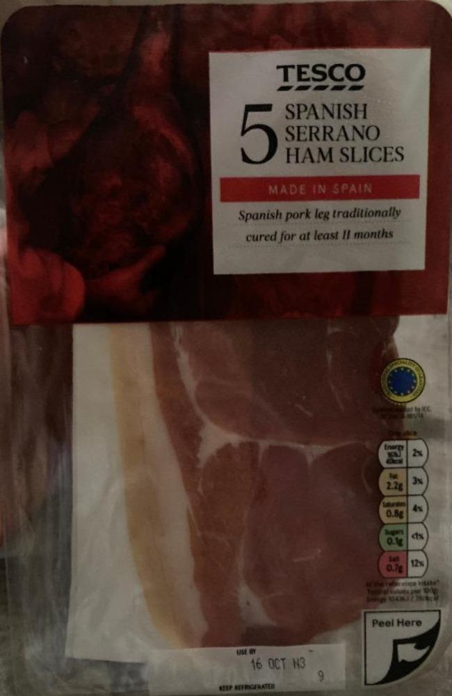 Фото - Spanish serrano ham slices Tesco