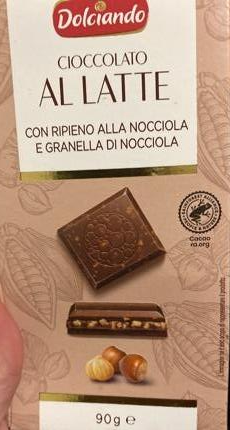 Фото - Cioccolato al latte con granella di nocciola Dolciando