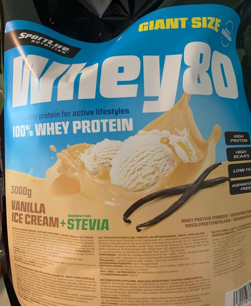 Фото - Whey 80 Vanilla Ice cream + stevia Sportlife Nutrition