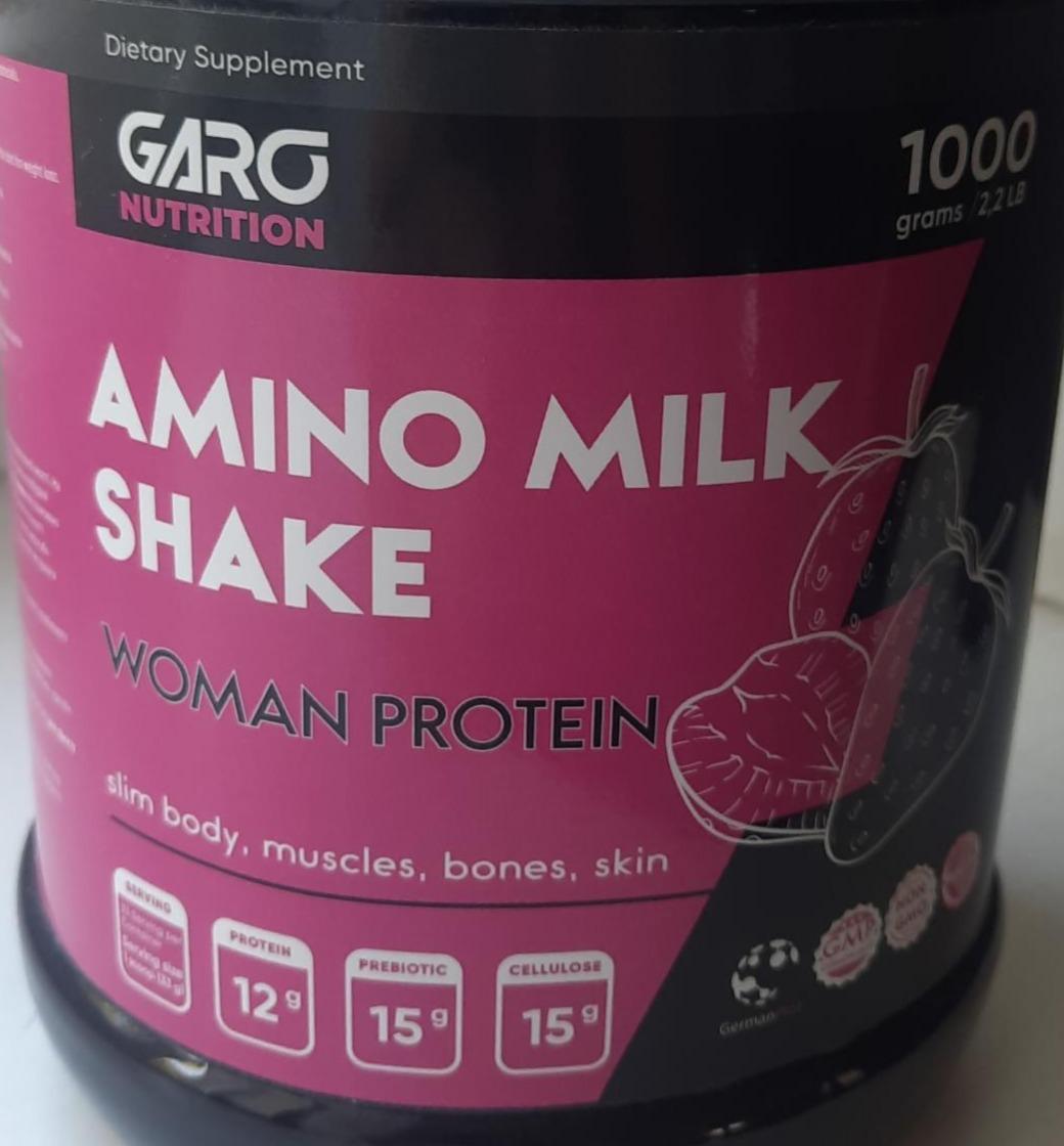 Фото - Протеїн для схуднення з клітковиною та пребіотиками Amino Milk Shake Garo Nutrition