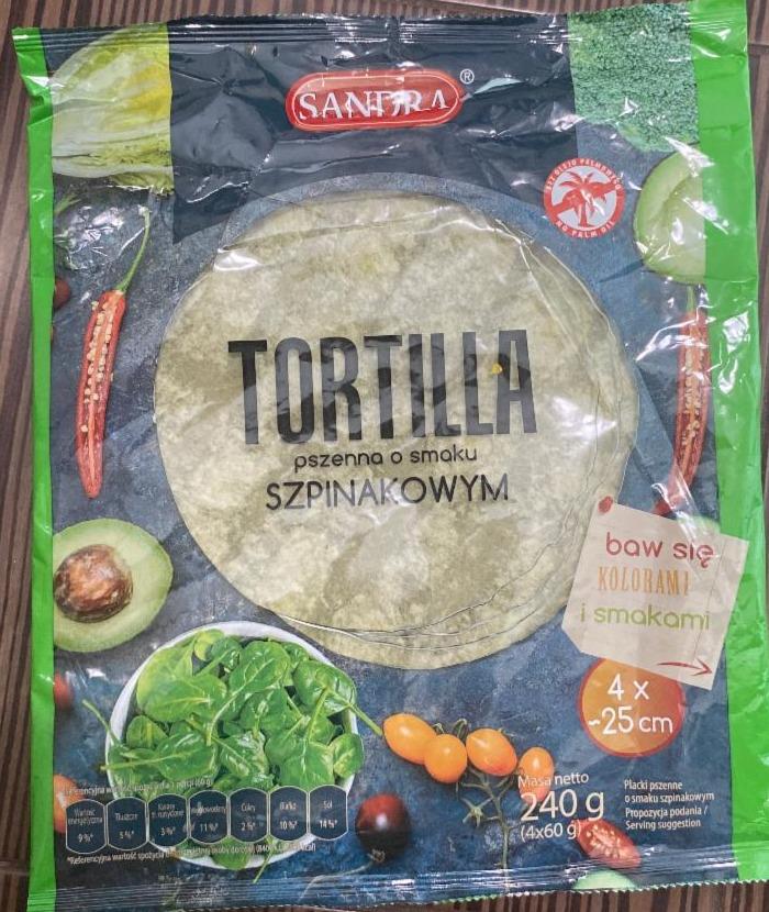 Фото - Tortilla pszenna o smaku szpinakowym Sandra