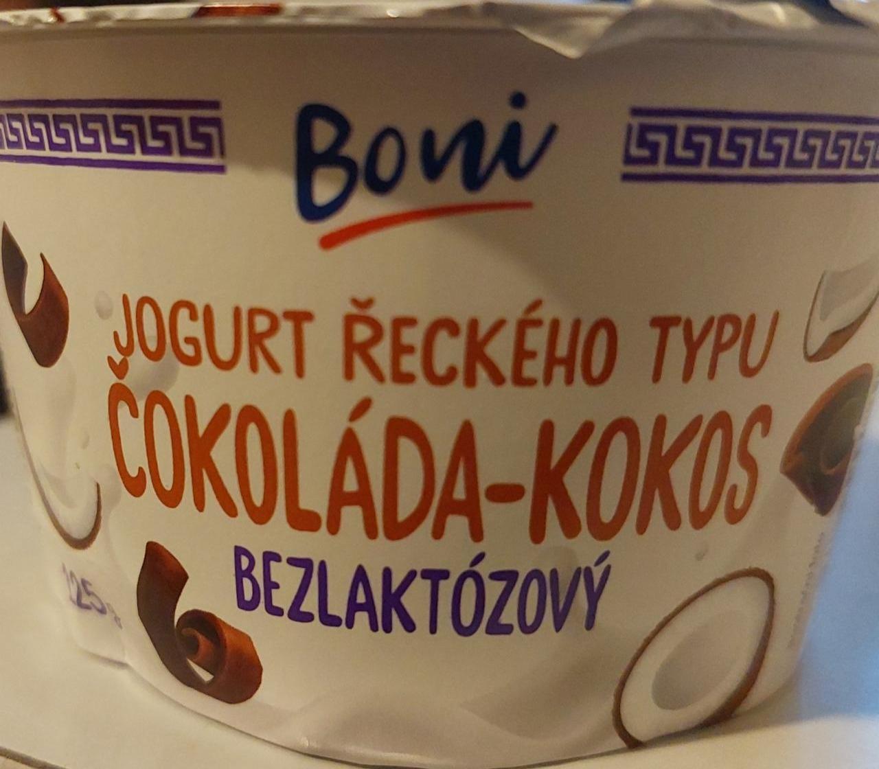 Фото - Jogurt řeckého typu čokoláda-kokos bezlaktózový Boni