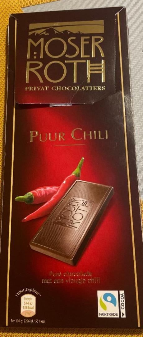 Фото - Pure Chocolade met Chili smaak Moser Roth