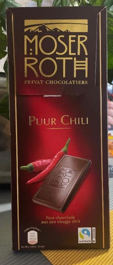 Фото - Pure Chocolade met Chili smaak Moser Roth