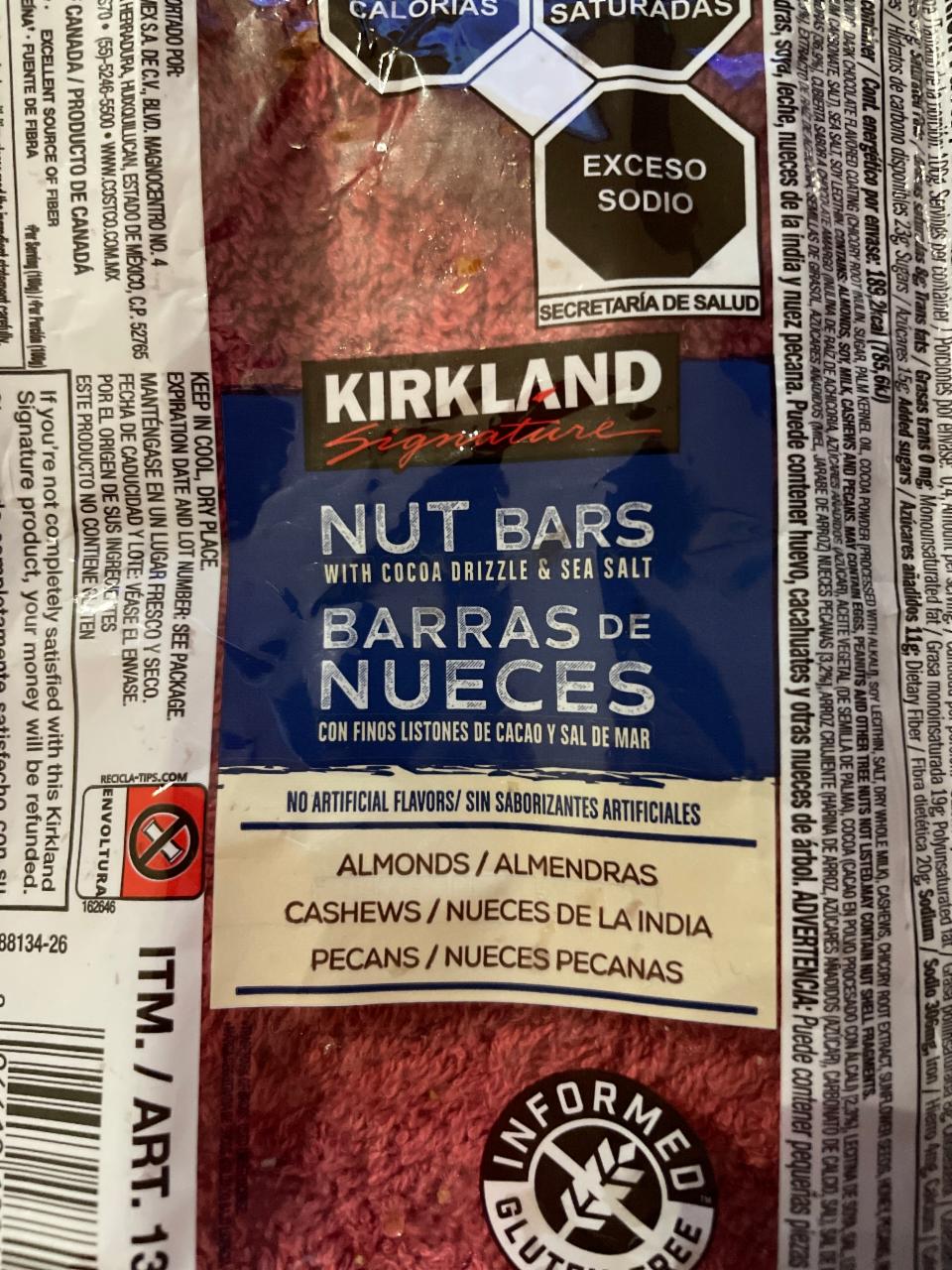 Фото - Nut bars with cocoa drizzle & sea salt Kirkland