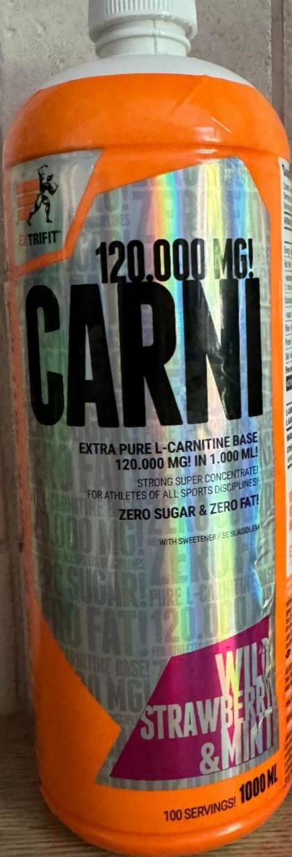 Фото - Carni 120000 mg liquid wild strawberry mint Extrifit