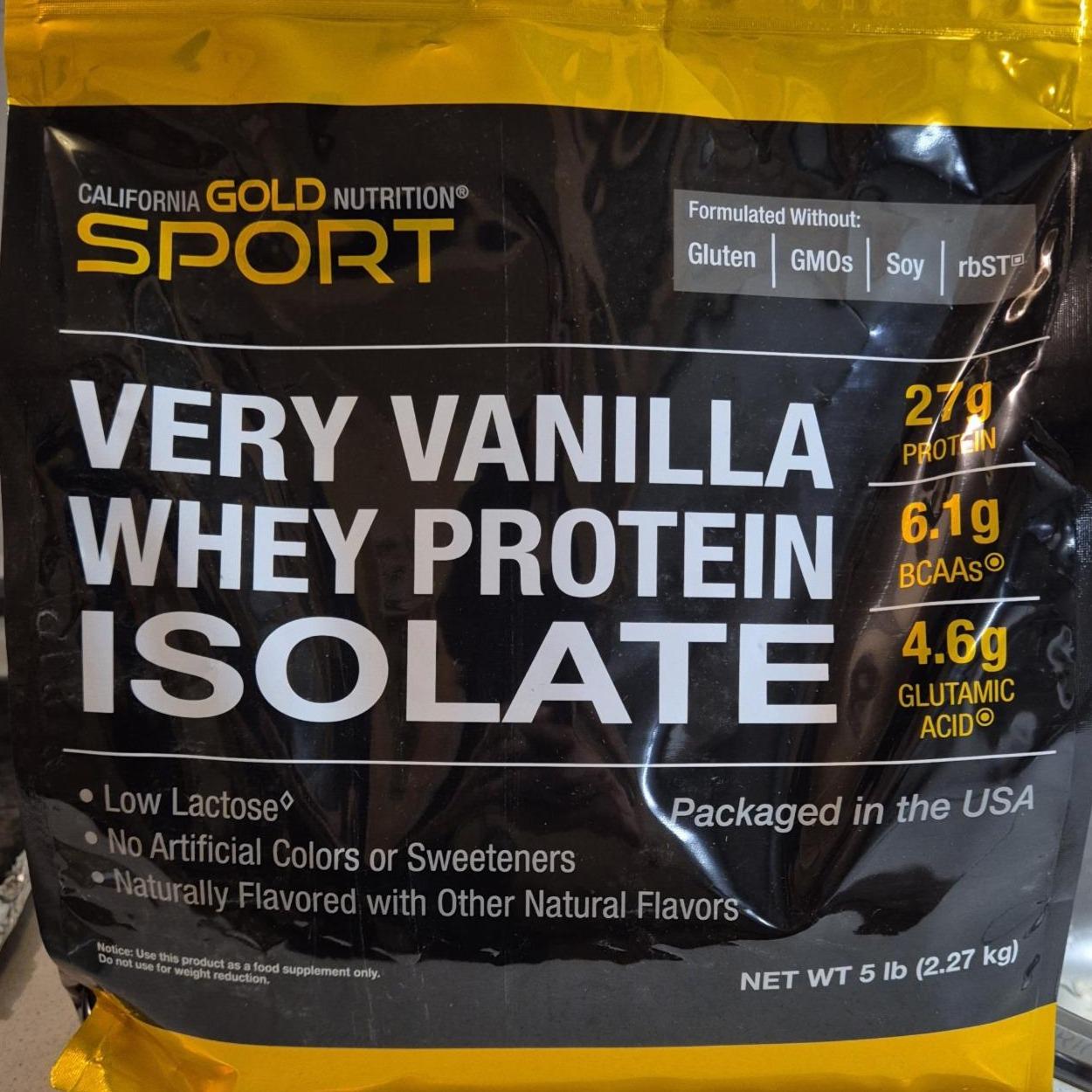 Фото - Whey Protein Isolate Very Vanilla California Gold Nutrition Sport