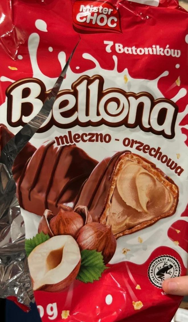 Вафлі Bellona з начинкою - калорійність, Choc Mister харчова цінність ⋙TablycjaKalorijnosti молочно-горіховою