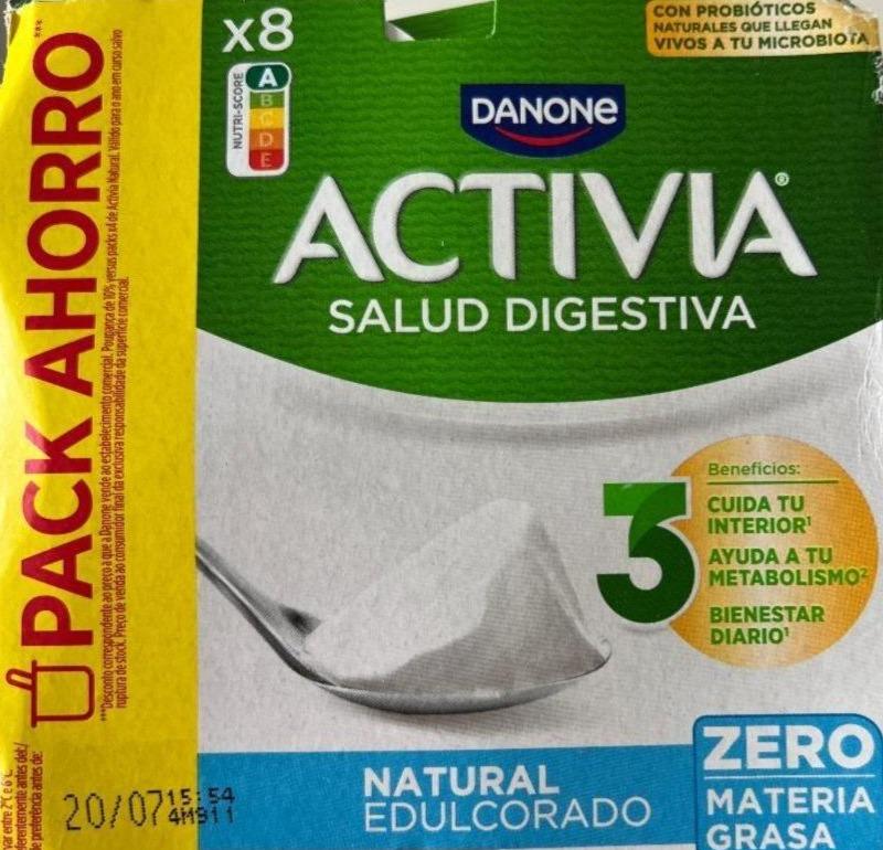 Фото - Jogurt Activia probióticos naturales 0% m.g natural edulcorado Danone Activia