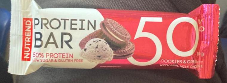 Фото - Protein bar 50% cookies & cream Nutrend