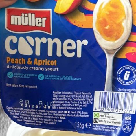 Фото - Corner delicious creamy yogurt Peach & Apricot Müller