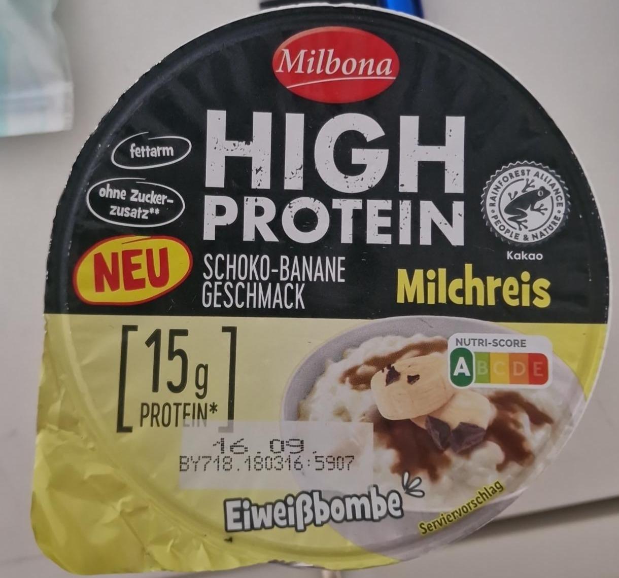 Фото - High protein milchreis schoko-banane geschmack Milbona