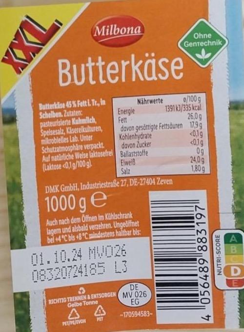 Фото - Butterkäse xxl Milbona