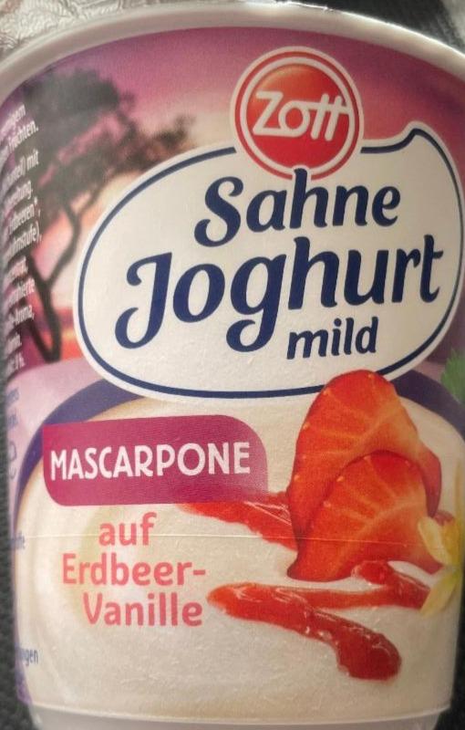 Фото - Sahne Joghurt mild Mascarpone Duett Erdbeere-Vanilla Zott