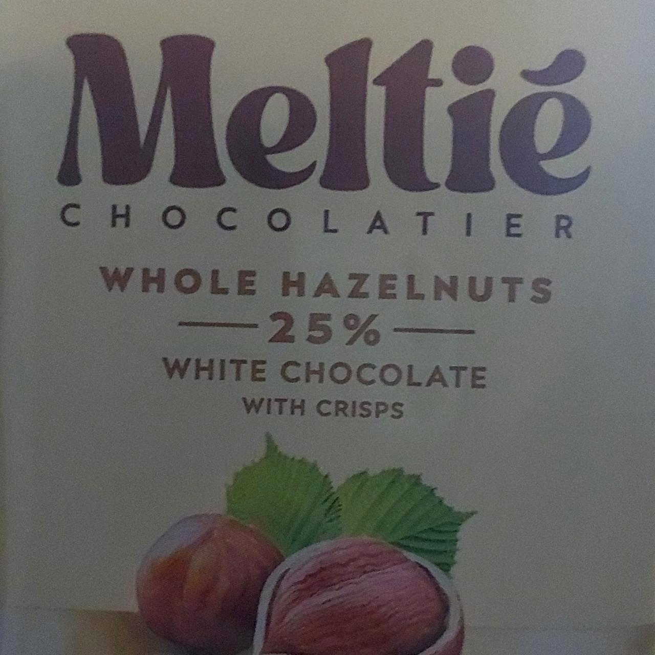 Фото - Шоколад білий з лісовим горіхом Whole Hazelnuts White Chocolate Meltie