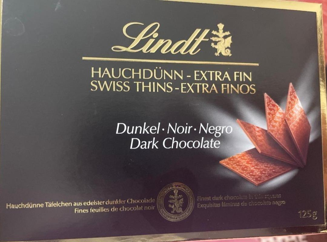 Фото - Hauchdunn-Extra Fin Swiss Thins-Extra Finos Dark Chocolate Lindt