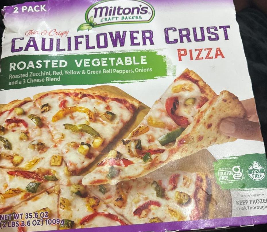 Фото - Cauliflower crust roasted vegetable pizza Milton’s Craft Bakers