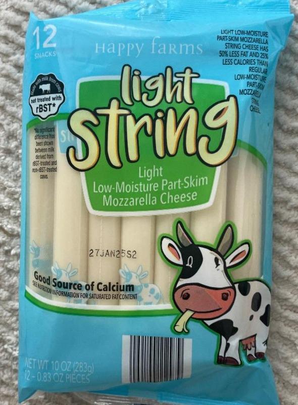 Фото - Mozzarella Light String Cheese Happy Farm