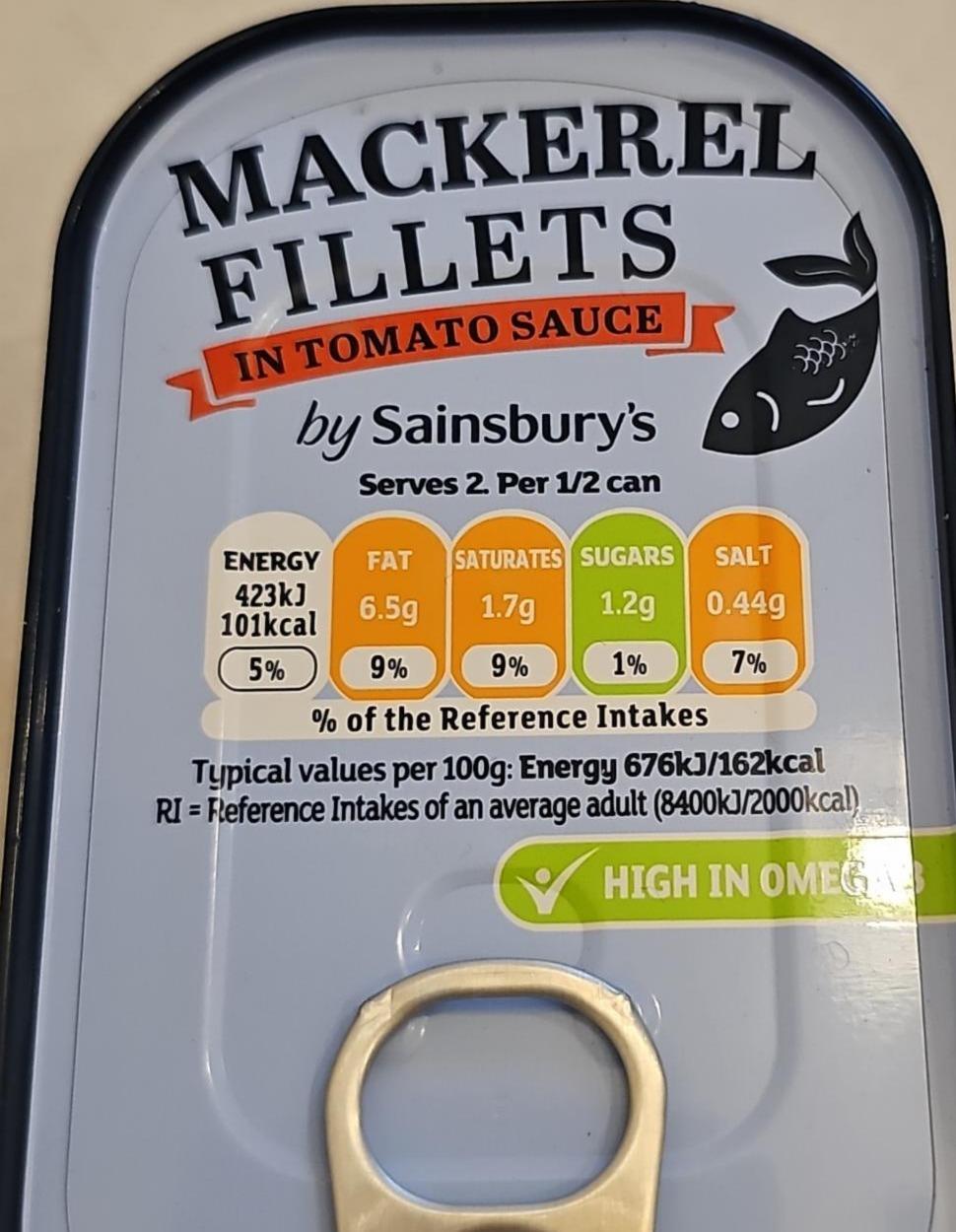 Фото - Mackerel fillets in tomato sauce by Sainsbury's