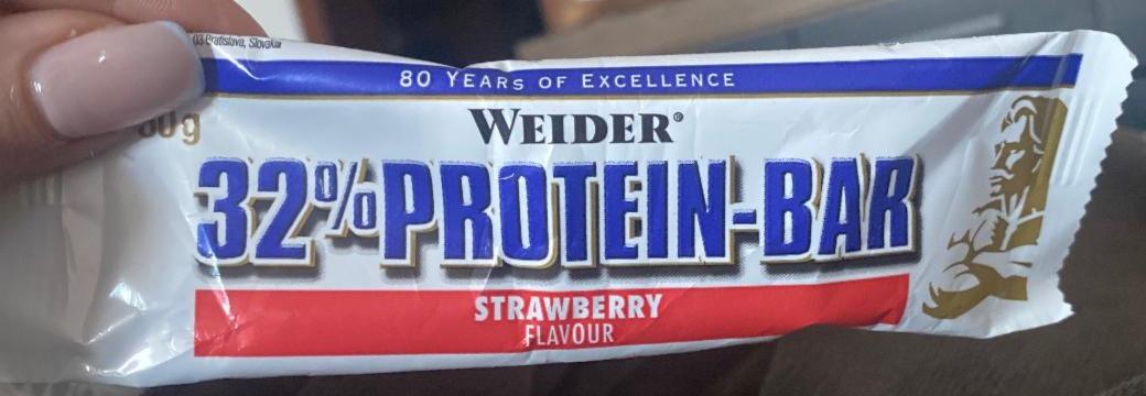 Фото - Protein bar 32% Strawberry Weider