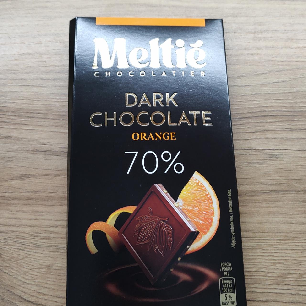 Фото - Шоколад чорний 70% Dark Chocolate Orange Meltie