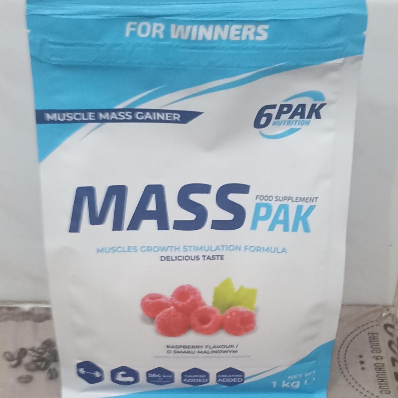 Фото - Гейнер Mass Pak Gainer Strawberry Flavour 6Pak Nutrition