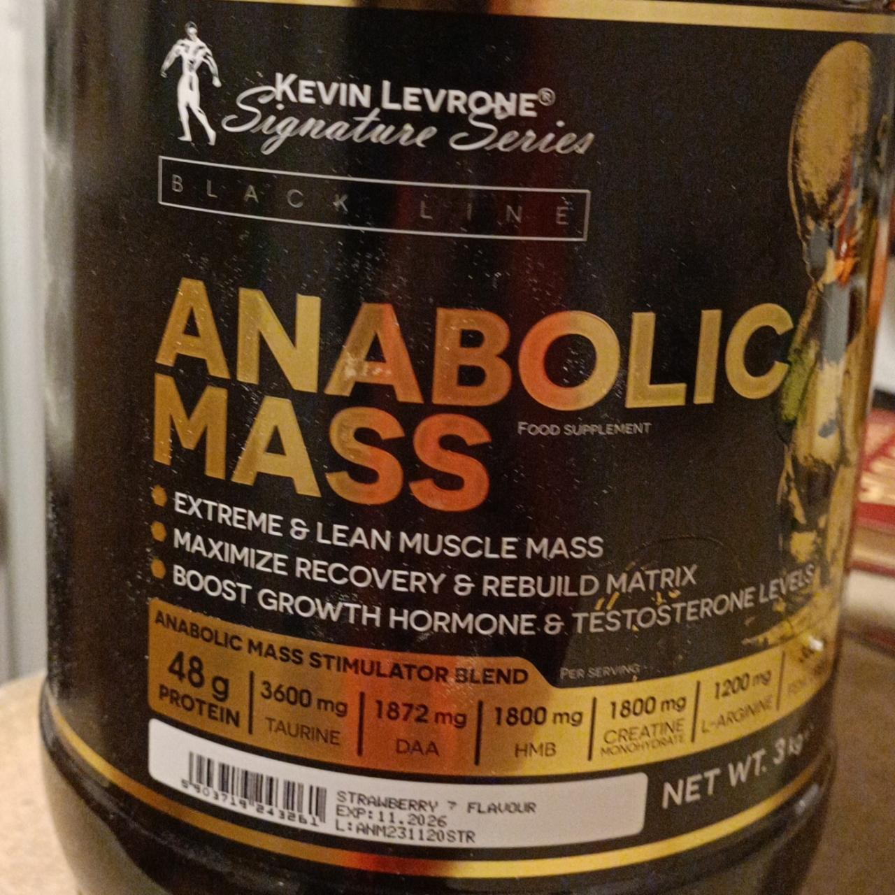 Фото - Гейнер Anabolic Mass Strawberry Flavour Kevin Levrone