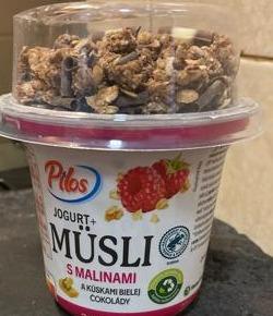 Фото - Jogurt+musli I maliny z dodatkiem bialej czekolady Pilos