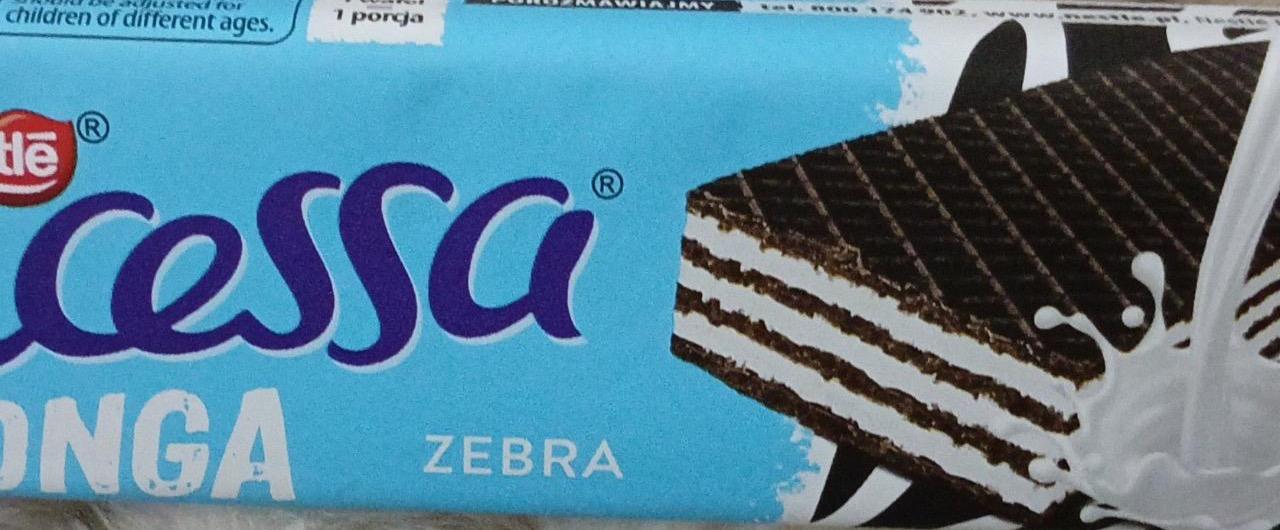 Фото - Princessa longa zebra cocoa wafer layered with milk cream Nestlé