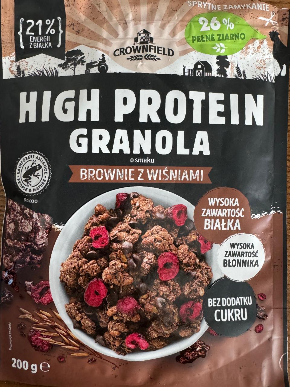 Фото - High protein granola o smaku brownie z wisniami Grownfield