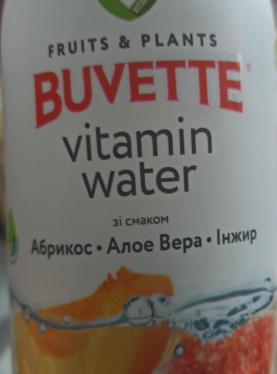 Фото - Напій безалкогольний соковмісний негазований Абрикос-алое вера-інжир Vitamin Water Buvette