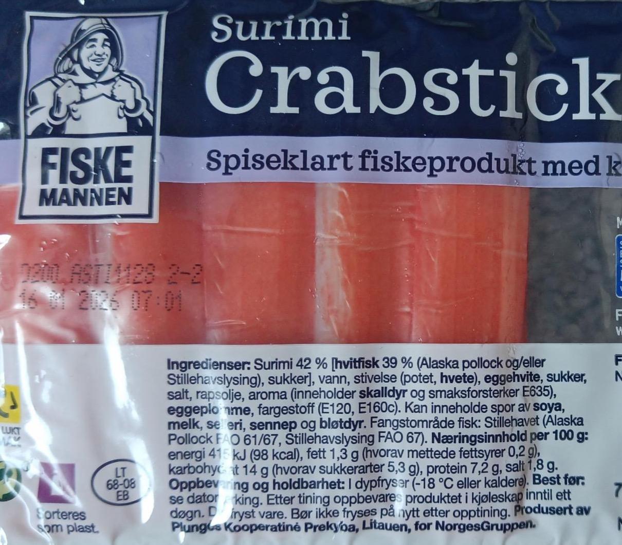 Фото - Surimi crabsticks Fiskemannen