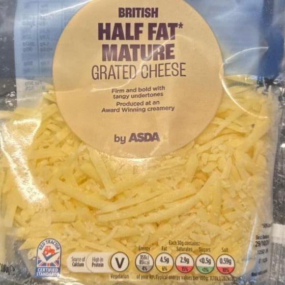 Фото - British half fat mature grated cheese Asda