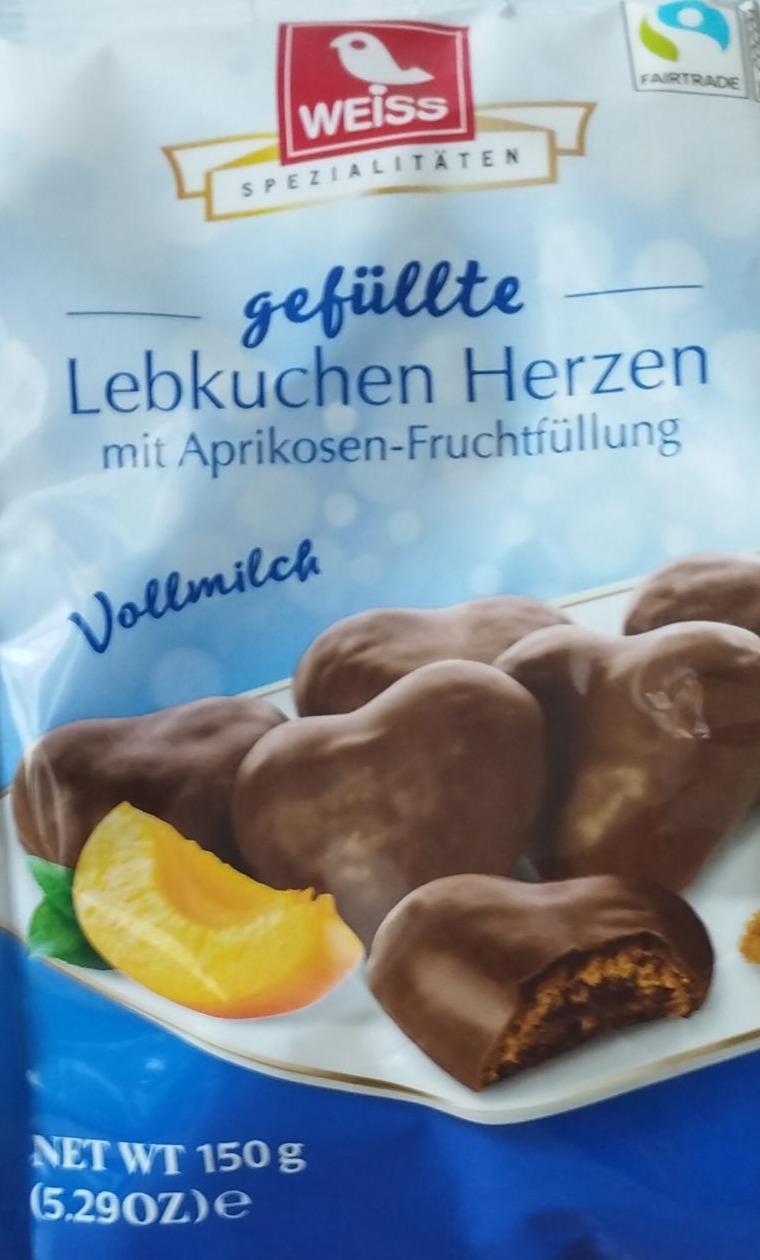 Фото - Lebkuchen Herzen mit Aprikosen-Fruchtfüllung Weiss