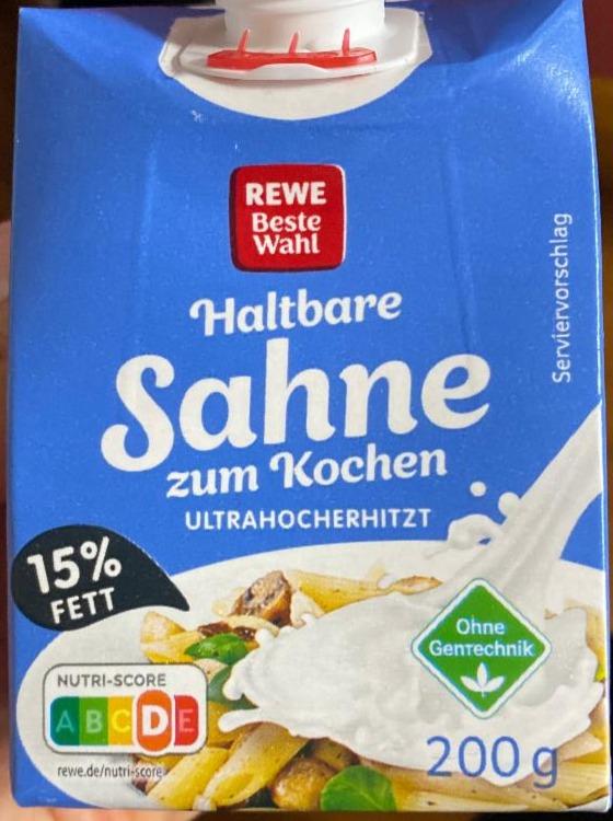 Фото - Haltbare Sahne 15% Fett Rewe beste wahl