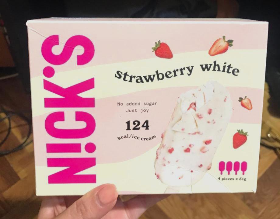 Фото - Морозиво без цукру полуничне Strawberry White Ice Cream Nick's