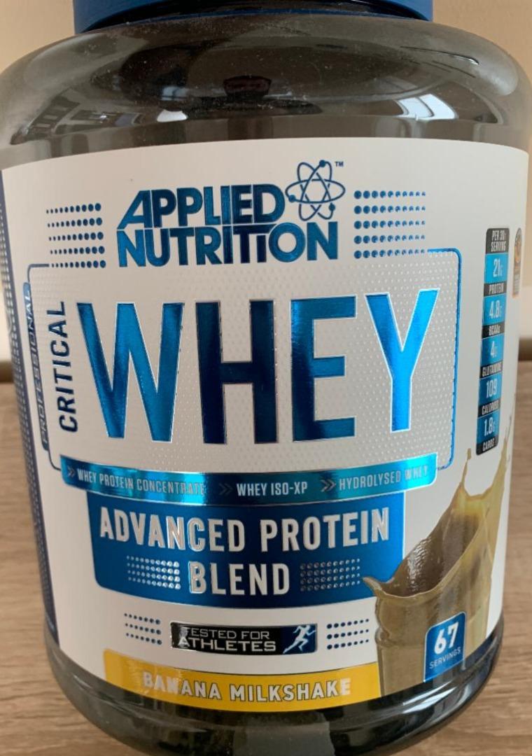 Фото - Applied Nutrition Critical Whey banánový milkshake Applied nutrition