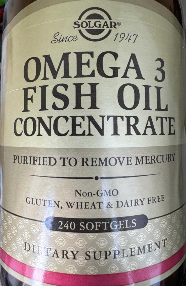 Фото - Omega 3 fish oil concentrate Solgar