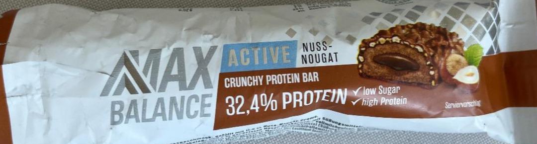 Фото - Батончик протеїновий із смаком фундука Crunchy Protein Bar Max Balance Edeka