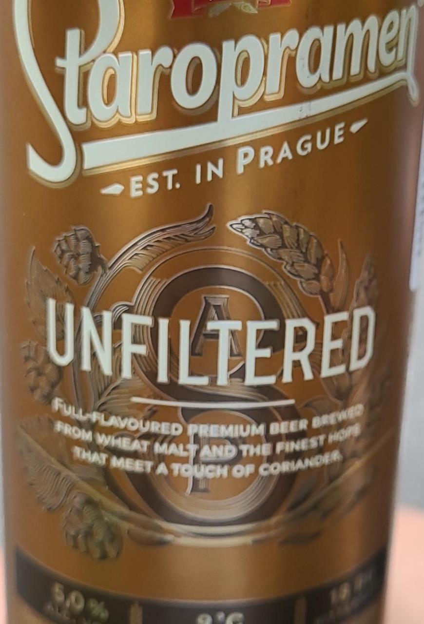 Фото - Unfiltered 5,0% sör Staropramen