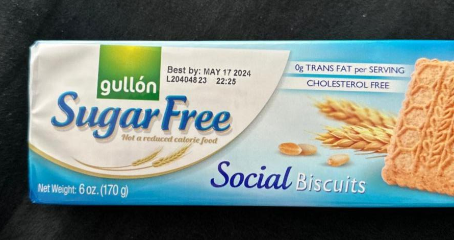 Фото - Печиво бісквітне без цукру Social Biscuits Sugar Free Gullon