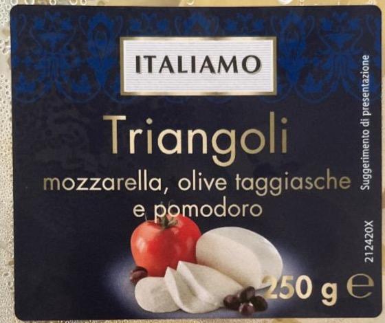 Фото - Triangoli mozzzarela olive taggiasche e pomodoro Italiamo