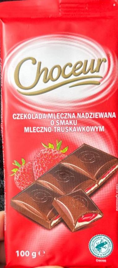 Фото - Czekolada mleczna nadziewana o smaku mleczno-truskawkowym Choceur