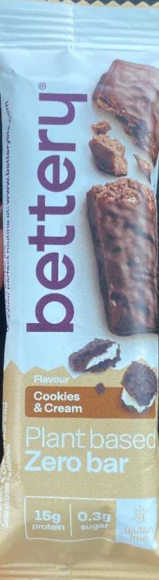 Фото - Plant Based Zero Bar Cookies & Cream Flavour Bettery