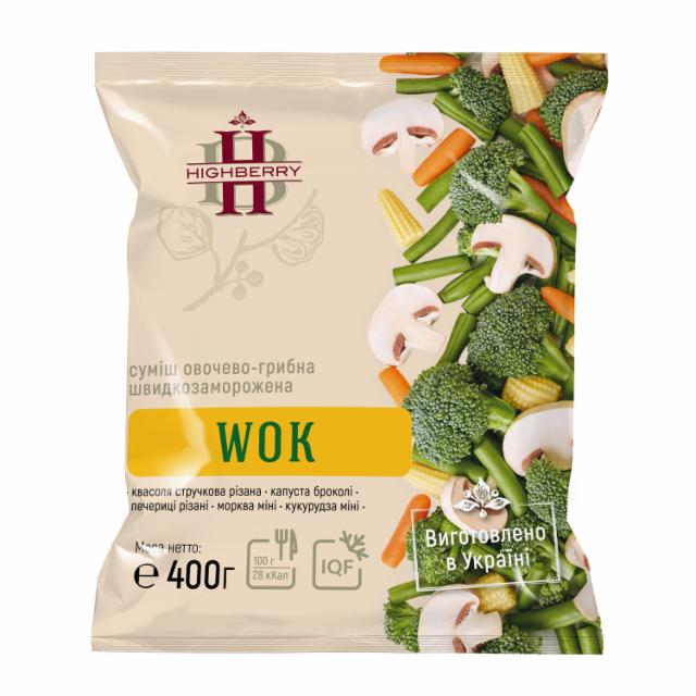 Фото - Суміш овочево-грибна WOK швидкозаморожена Highberry