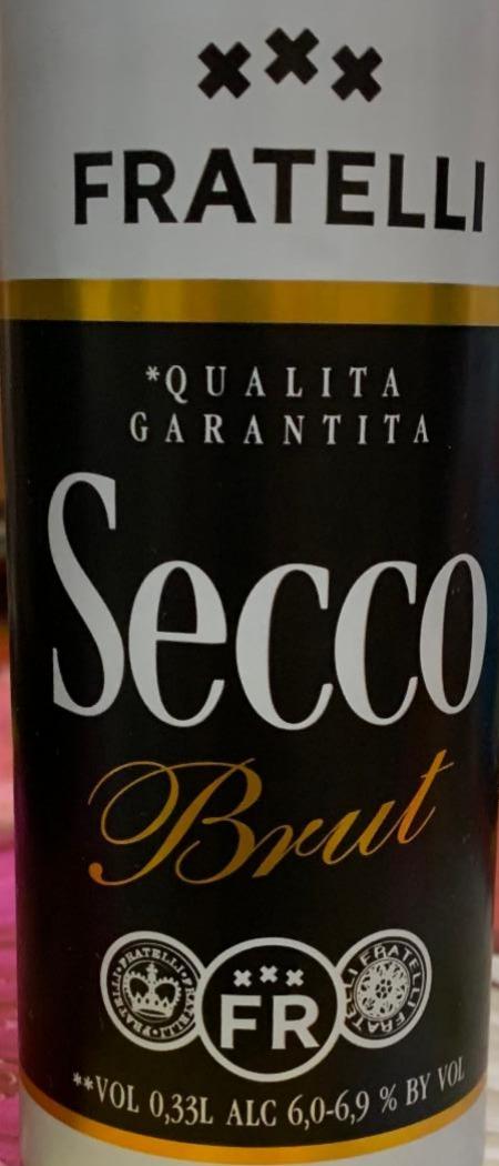 Фото - Напій винний слабоалкогольний ігристий брют білий Secco Brut Fratelli