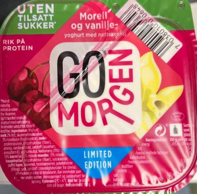 Фото - Yoghurt morell og vanilje yoghurt med nottekronsj Go'morgen