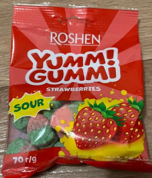 Фото - Цукерки желейні Sour strawberries Yummi Gummi Roshen